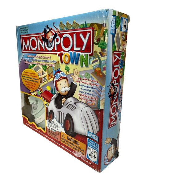 Monopoly Town Board Game Ages 4+ French Edition With Colorful Building Blocks - Picture 3 of 6